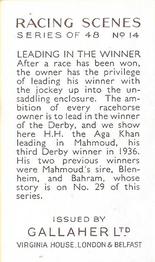 1938 Gallaher Racing Scenes #14 Leading in the winner Back
